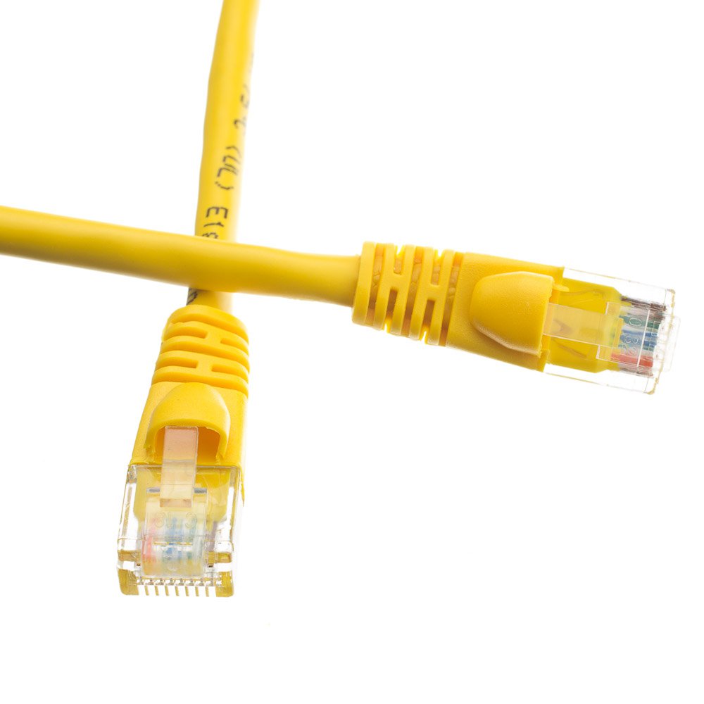 25ft Cat6a Yellow Ethernet Patch Cable, Snagless/Molded Boot 13X6-08125