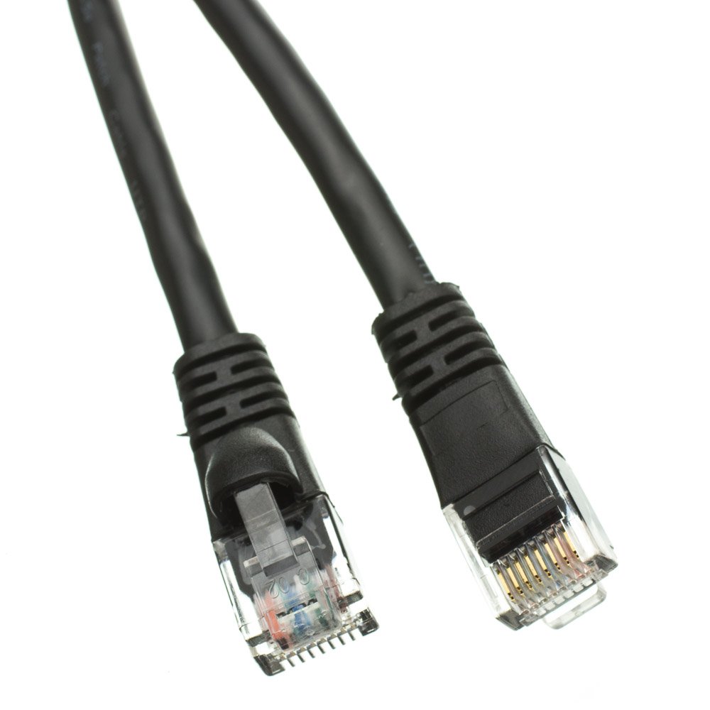 50ft Cat6a Black Ethernet Patch Cable, Snagless/Molded Boot, 500 MHz 13X6-02250