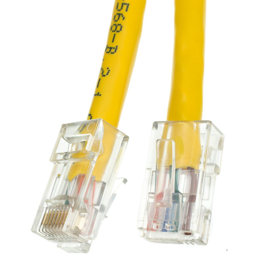 2ft Cat5e Yellow Ethernet Patch Cable, Bootless 10X6-18102