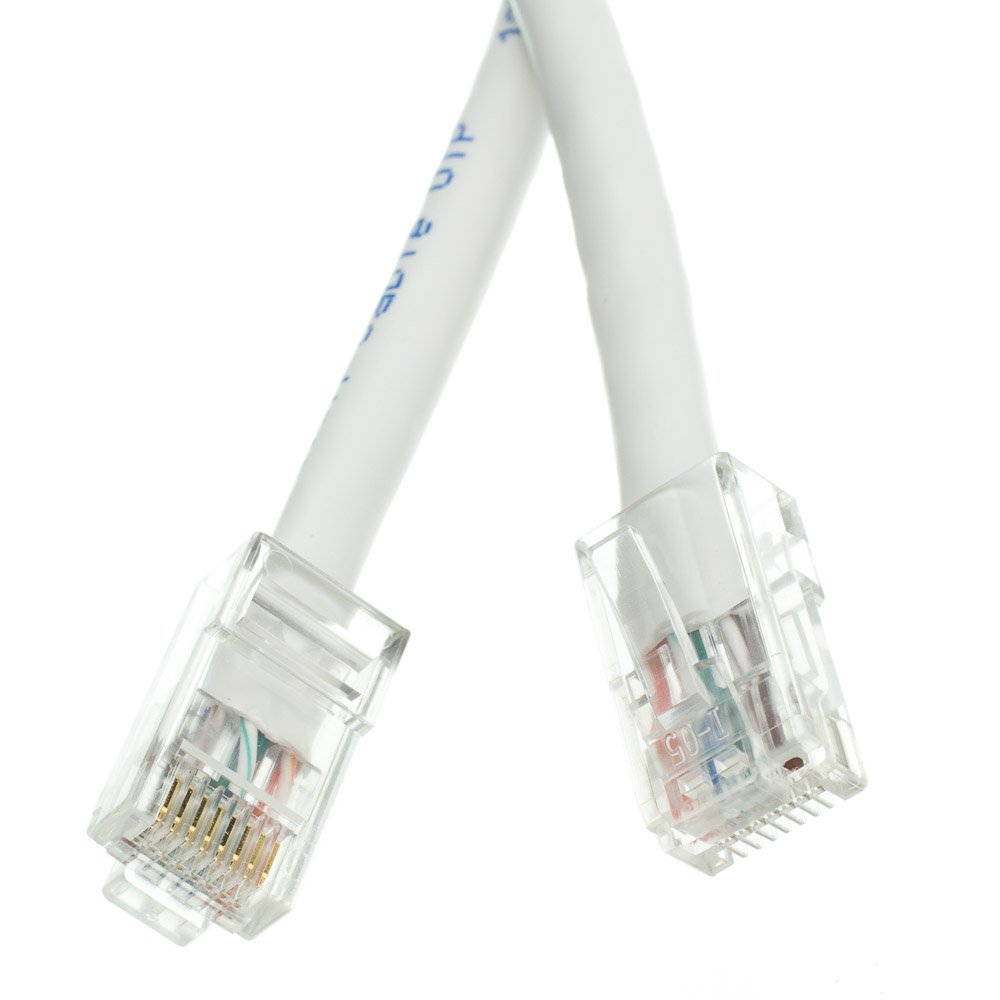 Cat6 White Ethernet Patch Cable, Bootless, 6 foot