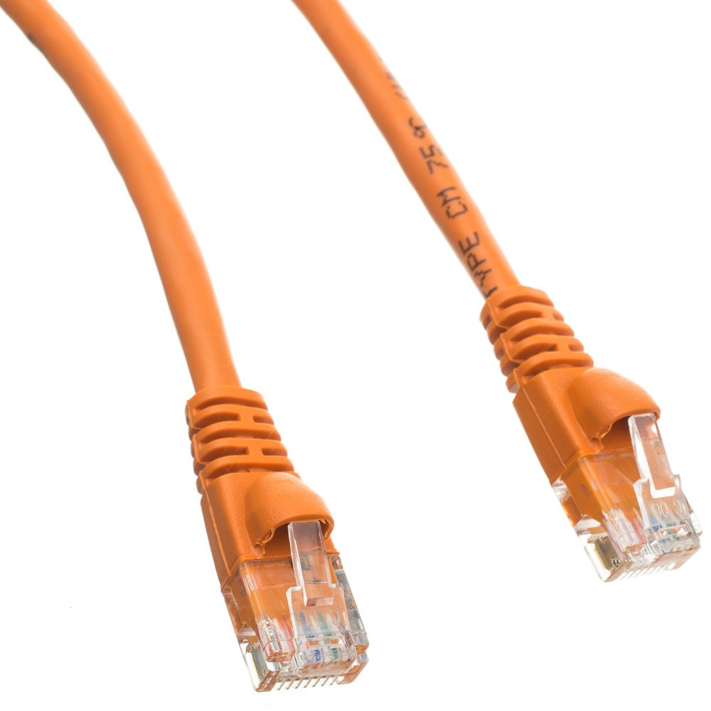 Cat6a Orange Ethernet Patch Cable, Snagless/Molded Boot, 500 MHz, 35 foot