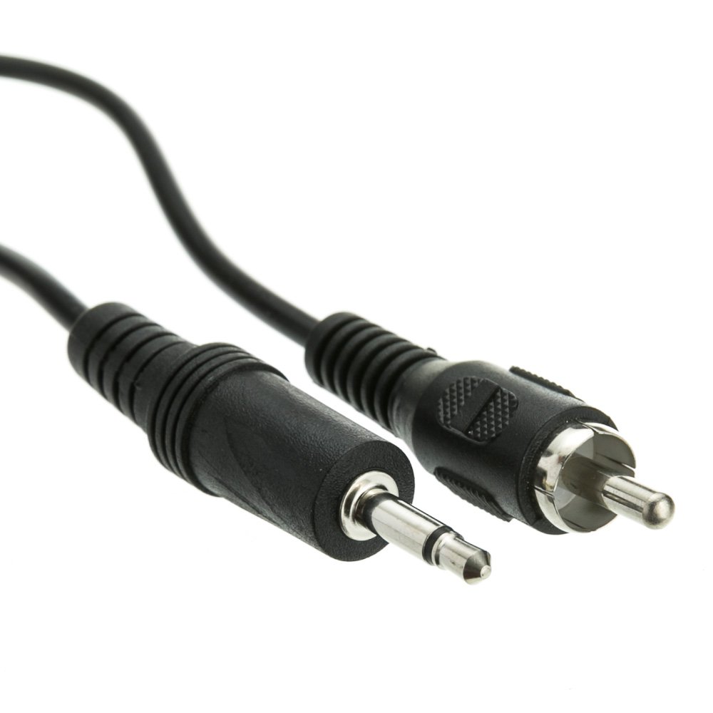 6ft 3.5mm Mono Male to RCA Male Cable, Black, 6 foot 10A1-07106