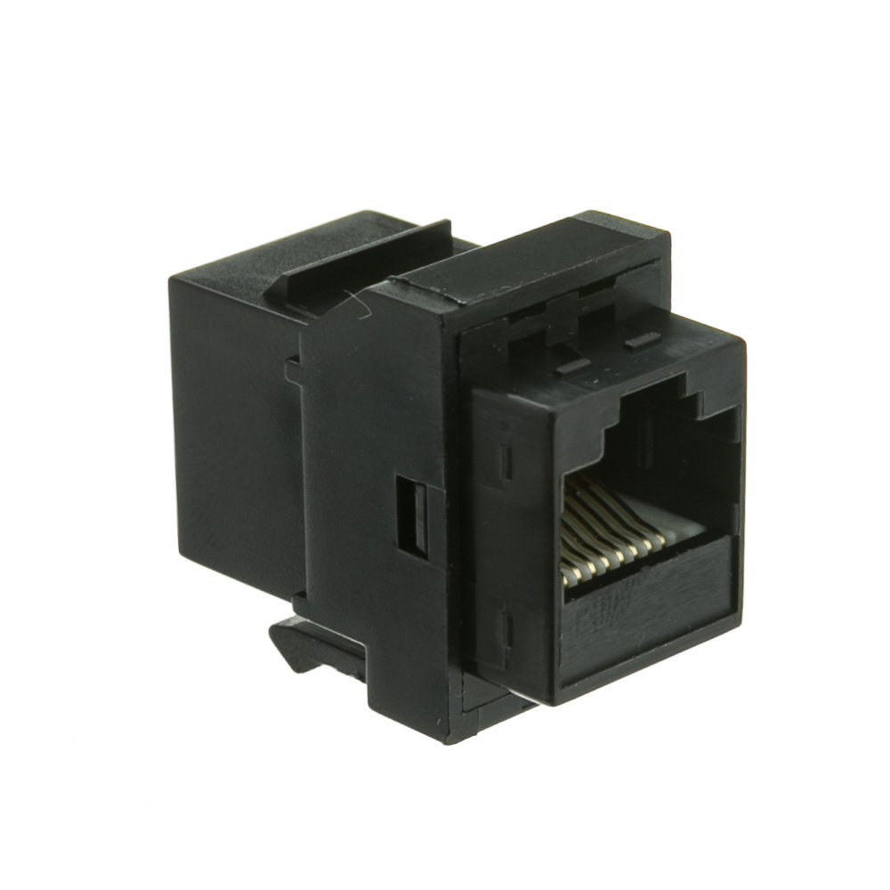 Cat6 Keystone Inline Coupler, Black, RJ45 Female 326-220BK