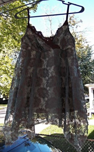 Romantic Blue & Bronze Lace Bohemian Top