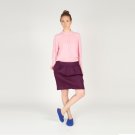 Pleated Skirt with Side Pockets Made from Washed Linen. Purple and more Colors available