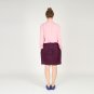 Pleated Skirt with Side Pockets Made from Washed Linen. Purple and more Colors available