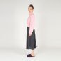 Light Pink Blouse Shirt Long Sleeve and Hidden Shell Buttons. Cotton. Made to Order. Women's