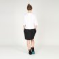 White Back Buttoned Blouse with Three Quarter Sleeves. Cotton. Made to Order. Women's