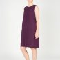 Pleated Drop Waist Linen Dress with Pockets Sleeveless Purple More Colors. Women's