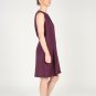 Pleated Drop Waist Linen Dress with Pockets Sleeveless Purple More Colors. Women's