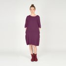 Purple Berry Washed Linen Dress. Side Pockets, Pleat and Length of sleaves you choose.