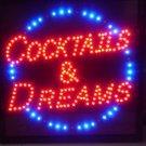 Cocktails and Dreams Motion LED Sign