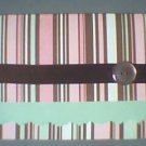 Chocolate/Pink/Mint Stripped Note Card