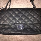 Quilted Black Silver Chain  Designer Handbag