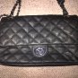 Quilted Black Silver Chain  Designer Handbag