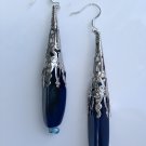 Victorian Inspired Teal Agate Drop Dangle Earrings