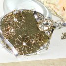 Blooming StormGold Large statement Pyrite Sun Pendant Necklace