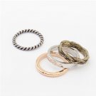 Fashion Retro Multicolor Mix 1 Set Of 4 PCS Multilayer Finger Rings Size 7