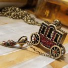 Fairytale Carraige Shoes Pendant Necklace