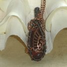 Dark Angel ooak Wire-wrapped Copper & Gunmetal pendant on chain