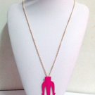 Fashion Punk Rose Red Enamel Arrow Pendant Golden Long Necklace