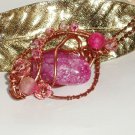 Erotes Super Statement Dreamfire Agate Quartz Wirewrapped Pendant Necklace
