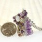 Land of the Amethyst Moon Geode Slice Wirewrapped Pendant Necklace