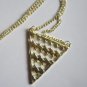 Fashion Colorful Enamel Lightning Hollowed Triangle Gold Plated Pendant Necklace