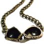 Fashion Retro Bronze Double Leopard Head Ring-Pull Choker Necklace ;1440