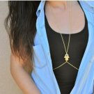 Fashion Golden Chain Rhinestone Palm Hand Link Body Chain Necklace ;1437