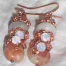 Celestial Convergence- Sunstone & Moonstone Wire Wrapped Earrings