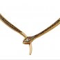 Clear Crystal Rhinestone Snake Golden Choker Chain Necklace