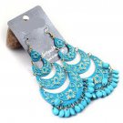 Blue Wind Tassel Dangle Drop Earrings