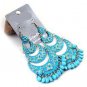 Blue Wind Tassel Dangle Drop Earrings