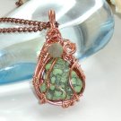 Secret of the Ooze - Bumpy Green Turquoise Wirewrapped Pendant Necklace