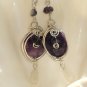 Midnight Exotica-Lepidolite Silver Wire Wrapped Earrings