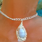 Cloudy Little Sky' Blue Lace Agate pendant on chain ; Bohemian Artisan Ooak Shinies