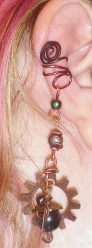 "Dark Machine" Steampunk Ear Cuff ;Fun Ooak Couture Awesome Shinies