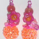 Mango cerise bling earrings ;Fun Ooak Couture Awesome Shinies