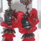 "Scarlet Contessa" Wire-wrapped Gemstone Earrings Couture Awesome Shinies