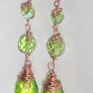 Before the Fall" Wire-wrapped Glass Artisan Earrings Couture Awesome Shinies