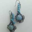 Robot Antebellum Gemstone Earrings;Fun Ooak Couture Unique Shinies