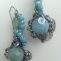Robot Antebellum Gemstone Earrings;Fun Ooak Couture Unique Shinies