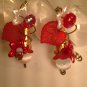 Scarlet Snowflower Hot Mama Glass Dangle Earrings;Fun Ooak Couture Unique Shinies