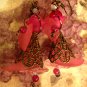 "Valentine Lillies" Gemstone Wire-wrapped Earrings  ; Fun Ooak Couture Unique Shinies