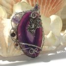 Fairy in Repose- Purple agate fairy fantasy pendant