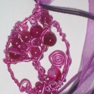 Candy Tree- Wirewrapped Hot pink tree of life Pendant