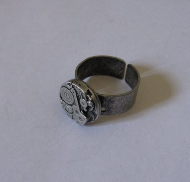 Steampunk Victorian Gear Watch Ring;Ooak Couture Unique Shinies Artisan