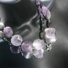 Amethyst & Sterling Silver Double Strand 18" Necklace