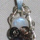 Moon & DArkness" Wire wrapped Gemstone Pendant ; Fun Whimsical Ooak Shinies